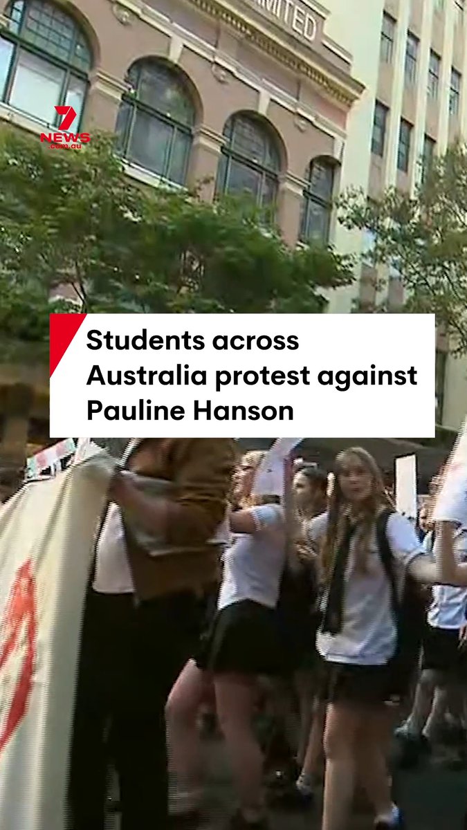 Thousands of high school and university students across the country have walked out of their classrooms to protest against Pauline Hanson and One Nation as part of a “Students Say No to Hanson” day of action organised by the National Union of Students. The One Nation leader has lashed out at the students, saying they should instead "protest why your parents’ wages are going backwards". #OneNation #Studentprotest #PaulineHanson