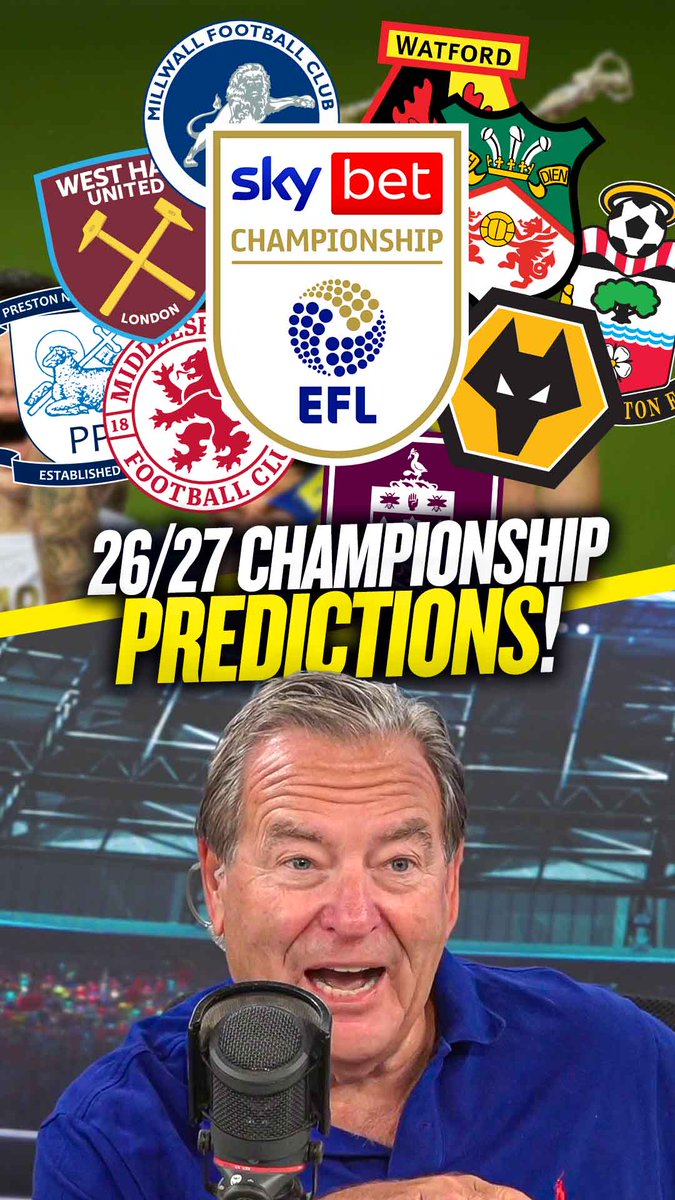 🏆 Title winners? 🔥 Who makes the play-offs? ⬇️ Who goes down? Jeff Stelling reveals his predictions for the 26/27 Championship season! 🔮⚽️ Thoughts? 💭