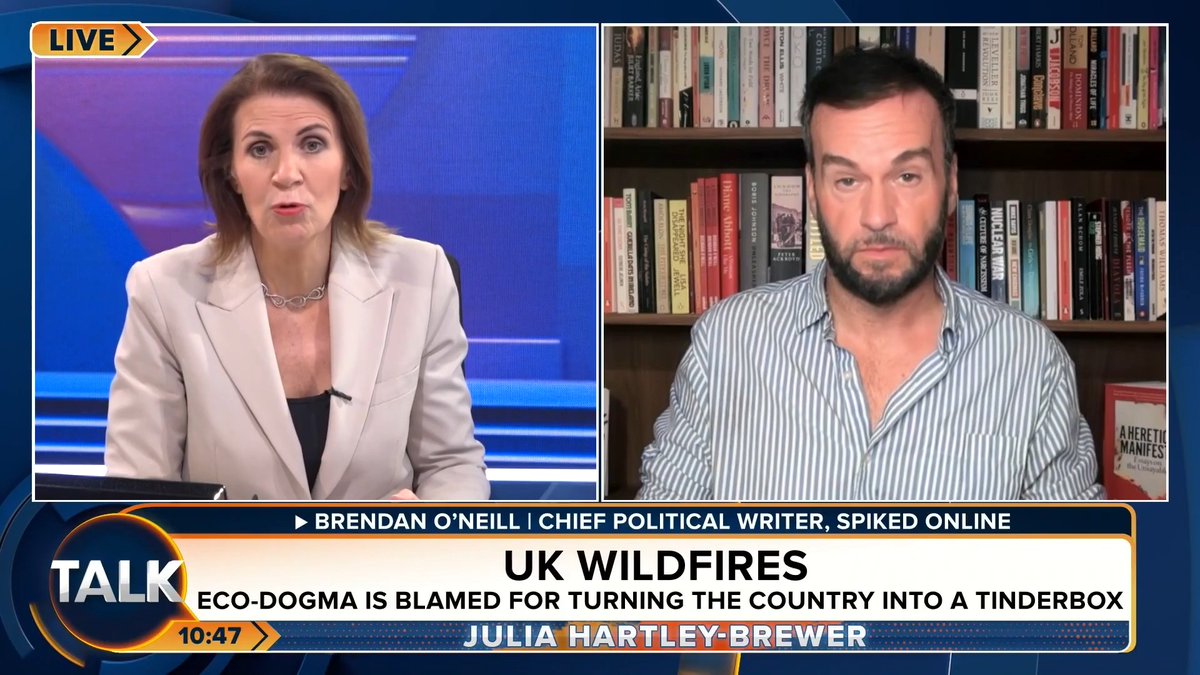 🚨"We are seeing the exposure of climate change alarmism! We just need to get a grip." Spiked Online's Brendan O'Neill debunks the hysteria surrounding "extreme heat" and wildfires. Julia Hartley-Brewer