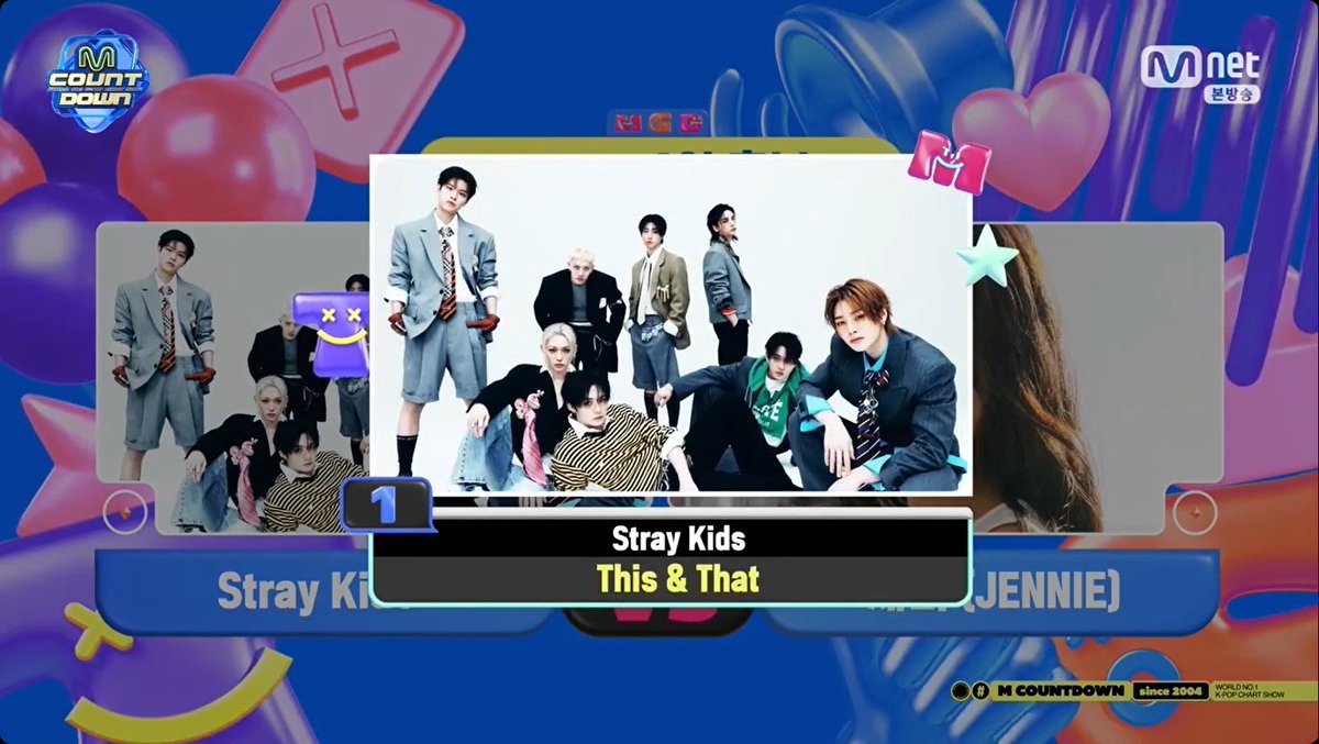 🏆 Stray Kids’ “This &amp; That” takes 1st place on M Countdown today, earning its 1st win! Congratulations to Stray Kids and STAY! 🎉 #ThisAndThat1stWin #StrayKids46thWin #StrayKids #스트레이키즈 (260813)
