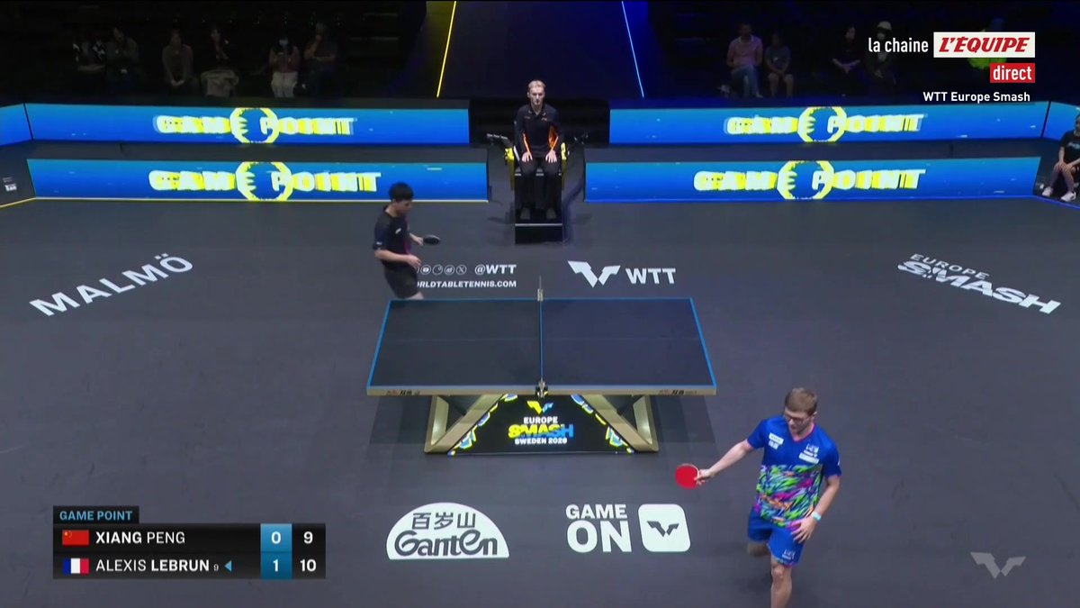 2e set pour Alexis Lebrun ! Le Français est plus solide à l'échange La suite du match est à suivre en direct #lequipePING