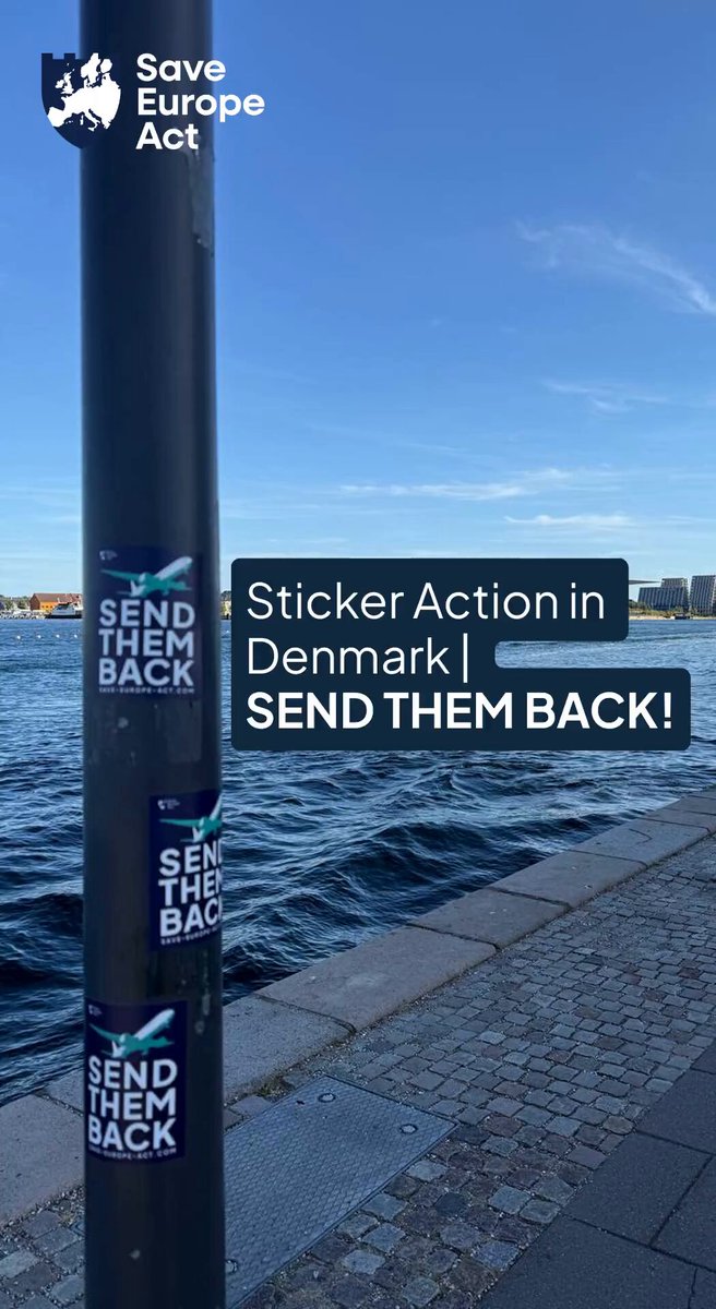 Denmark X Save Europe Act 🇩🇰 So awesome seeing our campaign material all over Europe. Help us spread the word about Remigration: download our designs for free our directly order our stickers, flyers and posters via our webshop.