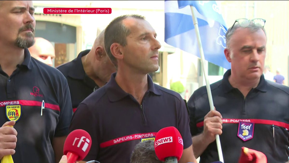 🗣️ Les soldats du feu "ne peuvent pas compenser indéfiniment les insuffisances d'un système arrivé à saturation." Xavier Boy, porte-parole de l'intersyndicale des pompiers, s'exprime après la rencontre avec le ministre de l'Intérieur Laurent Nunez. #canal16