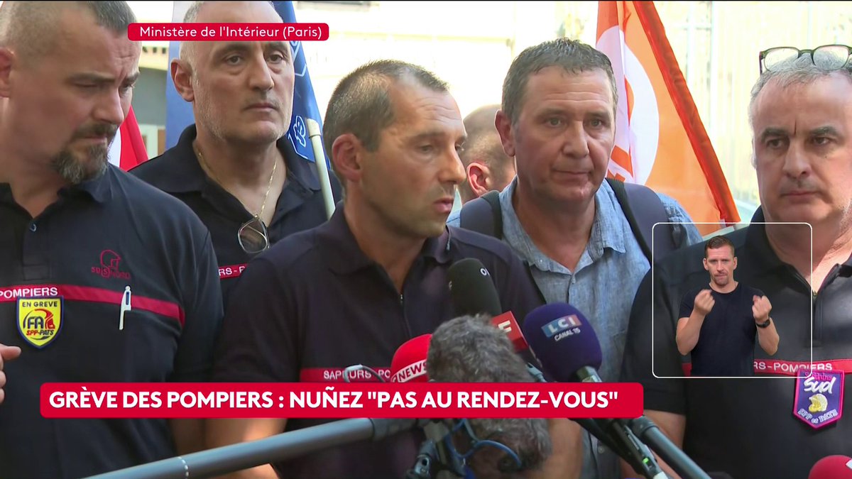 Le ministre de l'Intérieur Laurent Nuñez n'est "pas au rendez-vous", dénoncent des représentants de l'intersyndicale des sapeurs-pompiers professionnels, qui appelle à manifester le 29 septembre. #canal16