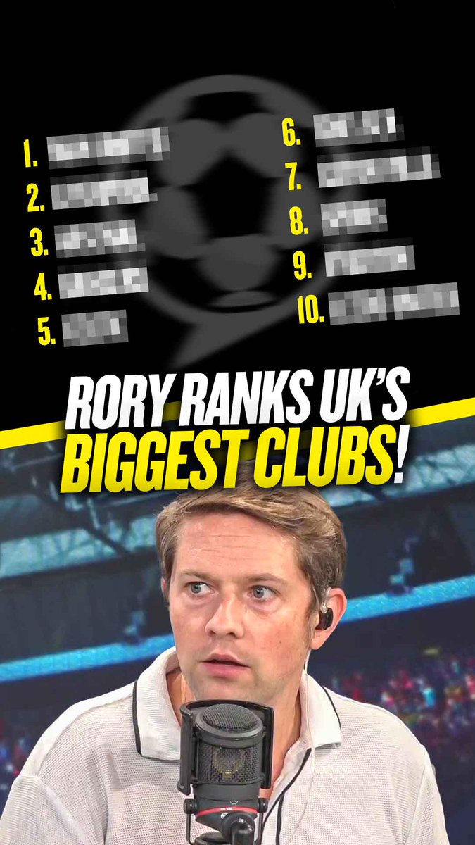 ✅ Leeds, Everton, Spurs ❌ Man City, Newcastle, Forest Rory Jennings ranks UK's top 10 biggest football clubs... and Jamie O'Hara was not happy with it! 👀🤣