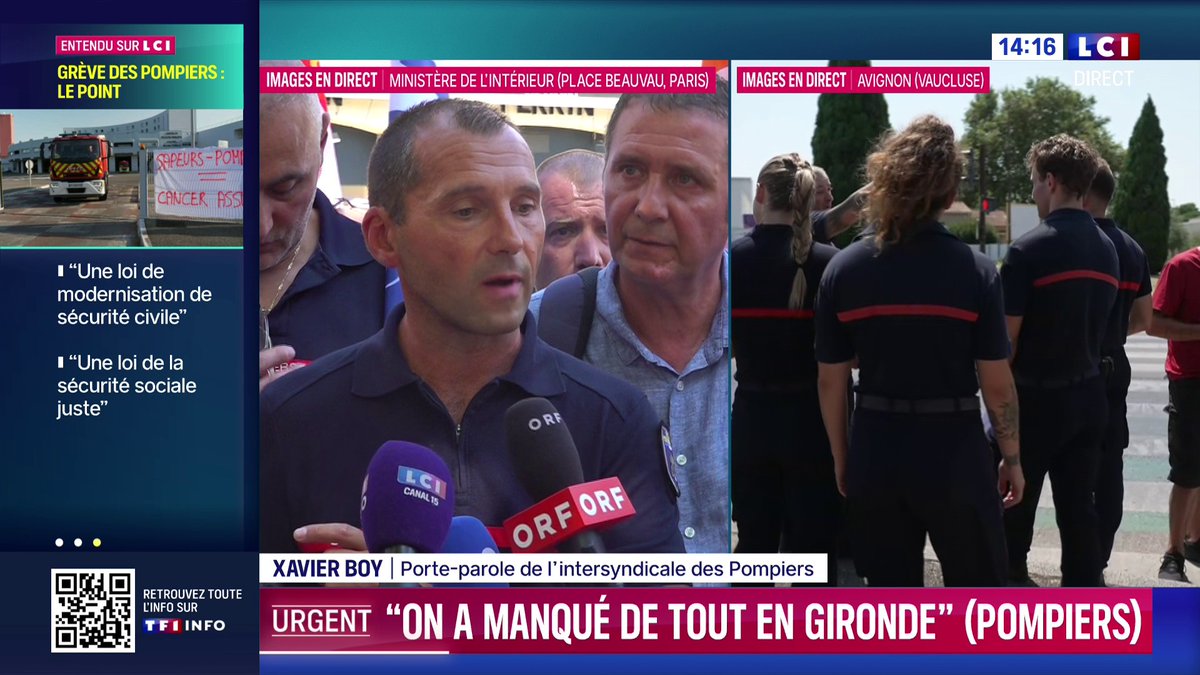 🔴 "Aujourd’hui, c’est la roulette russe quand on vient porter secours : le premier peut être secouru, mais le deuxième, si c’est plus grave, n’aura pas de secours… c’est ça que nous ne voulons plus." 🗣️ Xavier Boy, porte-parole de l’intersyndicale des pompiers