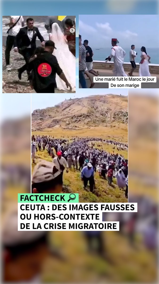 Fin juillet, plus de 70.000 personnes sont brièvement parvenues à rejoindre Ceuta depuis le Maroc. De nombreuses images ont circulé sur les réseaux sociaux autour de cet afflux migratoire, mais certaines ont été manipulées ou sorties de leur contexte. Voici deux vérifications ⬇