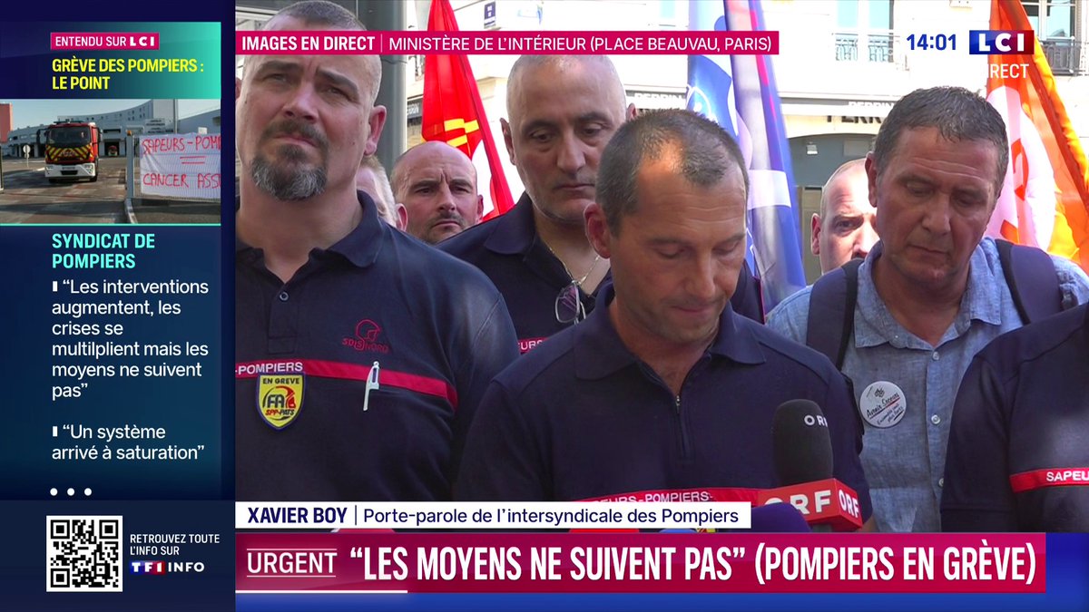 🔴 "Le temps des constats est passé. La sécurité des Français mérite mieux que des promesses : elle exige une ambition, des moyens et surtout du courage politique." 🗣️ Xavier Boy, porte-parole de l’intersyndicale des pompiers