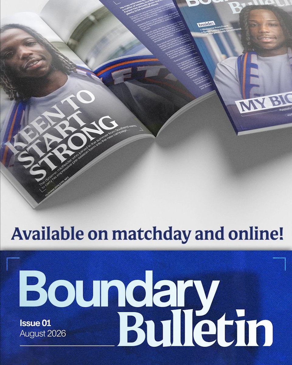 🦉 From Saturday, the Boundary Bulletin will be published as a monthly magazine. 📖 Bringing you new features, exclusive content and an in-depth interview with David Eyres, who explains more about what’s in store. #oafc Find out more 👉