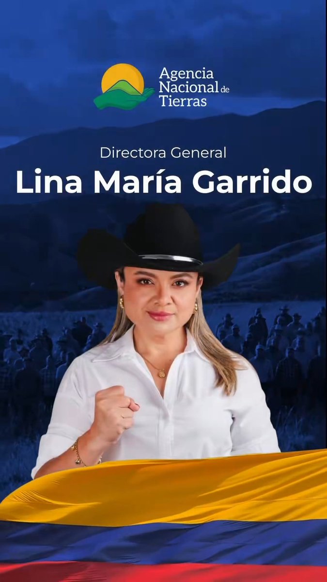 El campo colombiano abre un nuevo capítulo. Bienvenida, Lina Maria Garrido, a la dirección de la Agencia Nacional de Tierras. Su liderazgo será clave para seguir fortaleciendo el acceso a la tierra, la producción y las oportunidades para quienes hacen grande el campo colombiano. Una nueva era para sembrar desarrollo, bienestar y futuro.