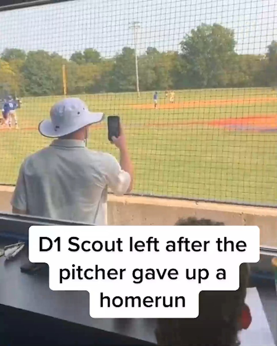 This D1 scout left immediately after seeing the pitcher give up a homerun 💀