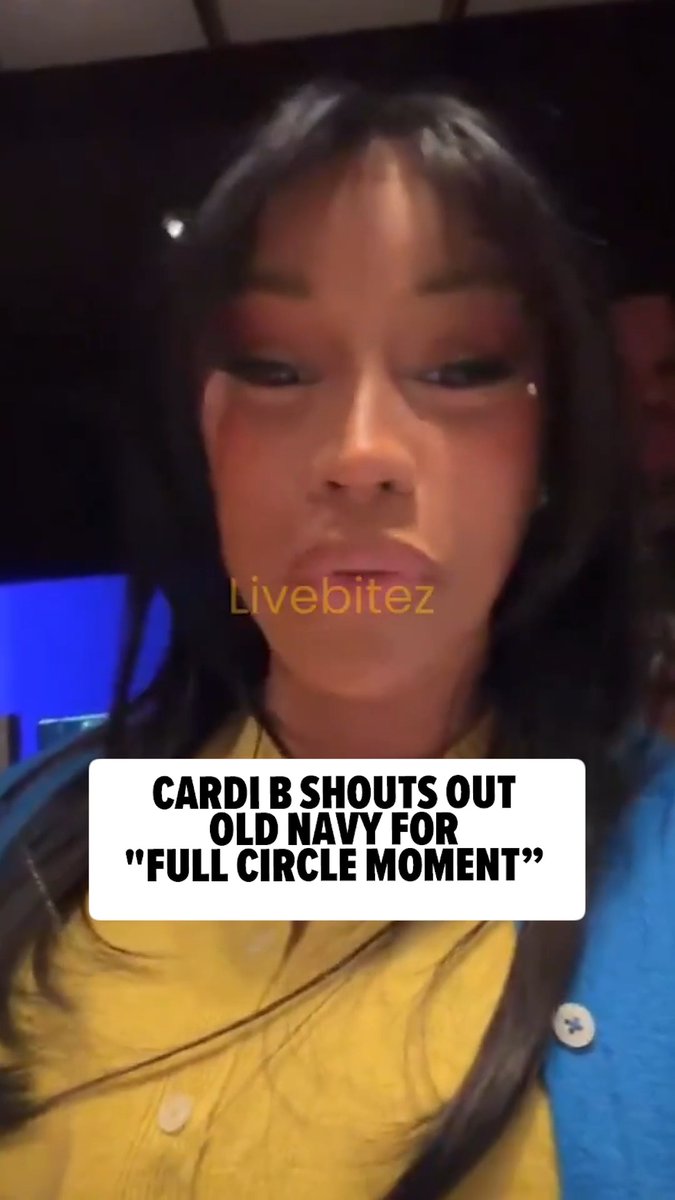 😅 Cardi B thanks Old Navy for a full-circle moment, saying she used to steal from them and now she's an ambassador.