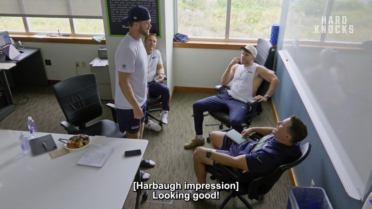 Sam Darnold and Mike Macdonald's impression of Jim Harbaugh is too funny 😅 Hard Knocks: Training Camp with the Seattle Seahawks available now on HBO Max