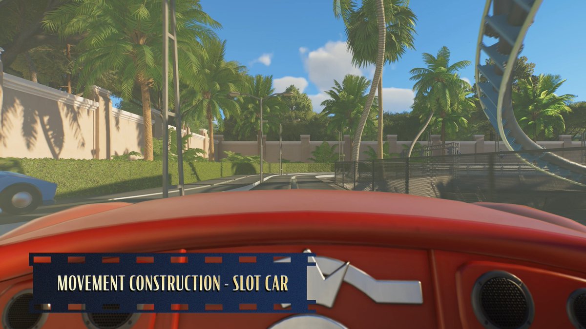 On your marks, get set, go! 🚥 Put your foot the metal with the Movement Construction Slot Cars. Coming to our Silver Screen Pack on 19th August, to PC, PS5 and Xbox Series X|S. #PlanetCoaster2