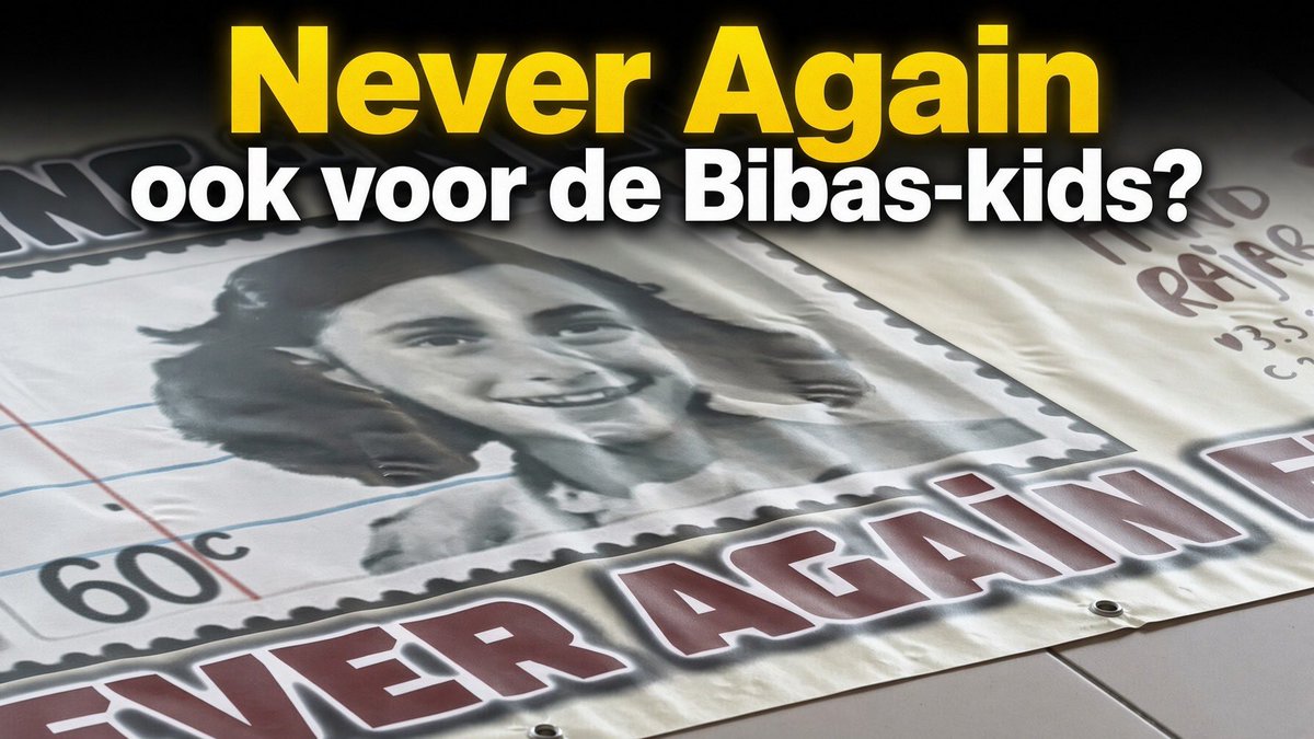 "Never Again For Anyone." Dat staat groot op het spandoek met Anne Frank op Amersfoort Centraal, omringd door foto's van Palestijnse kinderslachtoffers. Maar van de Israëlische kinderen die op 7 oktober werden gegijzeld en vermoord, zoals Kfir en Ariel Bibas (foto 2), is geen spoor te bekennen. Geldt 'nooit meer' echt voor iedereen, of alleen wanneer het politiek uitkomt?
