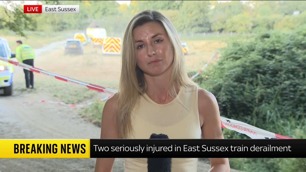 BREAKING: Two people have been seriously injured after a train derailed in East Sussex. The South East Coast Ambulance Service said a further nine people sustained less serious injuries. Sky's Phoebe Southworth reports. 🔗