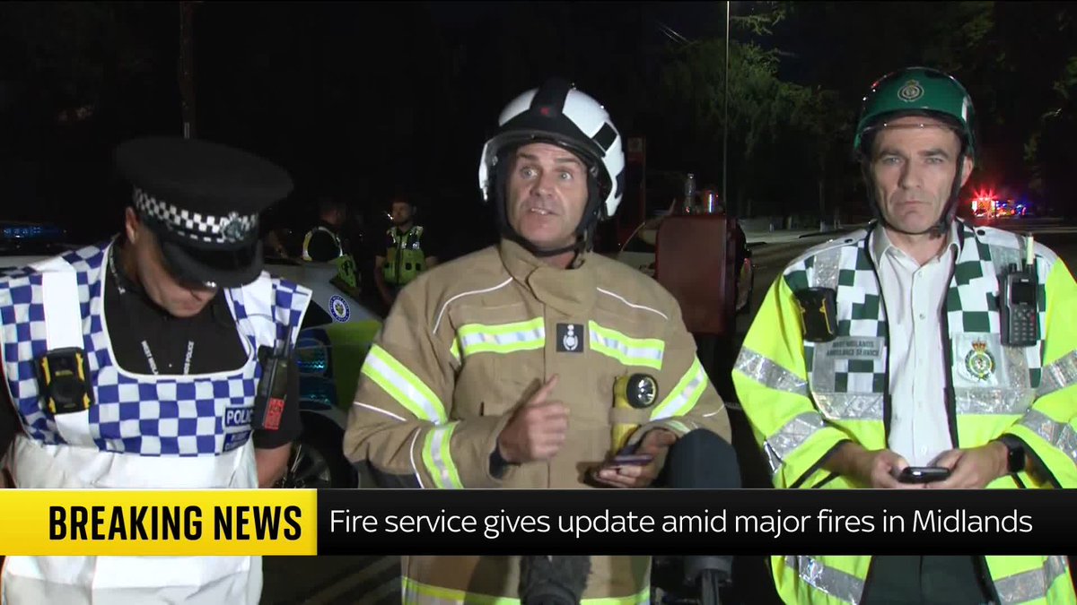'The dry conditions that the country is facing means that the fire has spread rapidly.' West Midlands Fire Service give an update, as multiple homes are up in flames. Firefighters continue to tackle wildfires in the area. Live update: