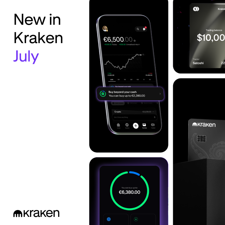 Your Kraken app got some major updates. - Buy more without selling what you hold, with Borrow - Pass a challenge. Get funded. Keep 80% of the profits. - Pay with crypto like cash and earn up to 2% back with Kraken Card Update your app & get started: