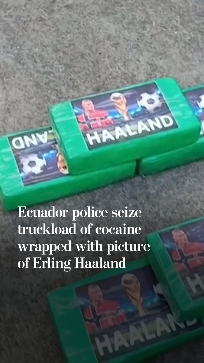 Police in Ecuador found 1,000 pounds of cocaine bearing the image of Erling Haaland. Images of politicians and celebrities are often used by drug cartels to mark their products, ease transportation and reflect quality, organized crime experts say.