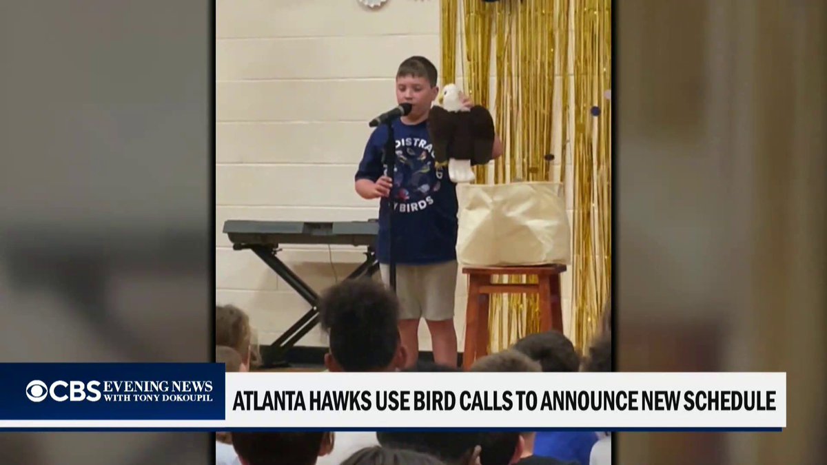 The Atlanta Hawks brought out bird-calling legend Samuel Henderson from Oklahoma to announce their schedule. The 12-year-old was featured on @stevehartmancbs’s On the Road.