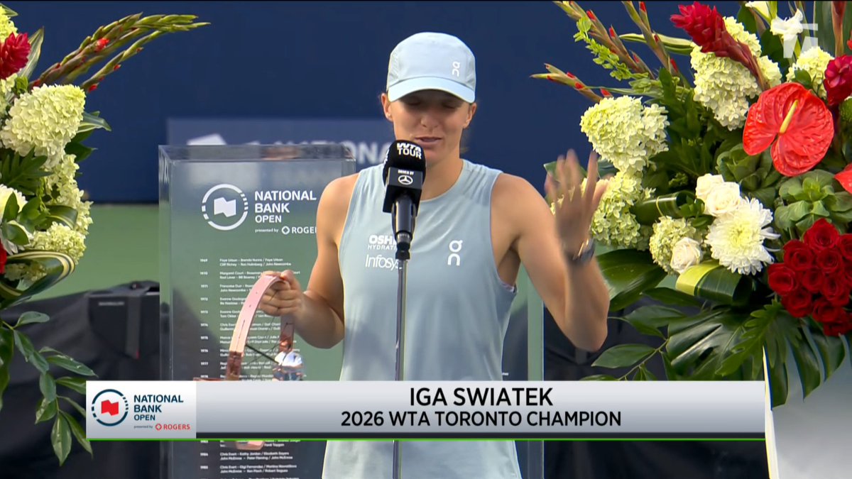 “I want to dedicate this title to everyone who is dealing with judgement or hate. Keep pushing, keep growing, keep focusing on yourself and always remember what is ahead and might be possible.” 🥹 Iga Swiatek with a heartfelt message after winning the title. ❤️ #NBO26