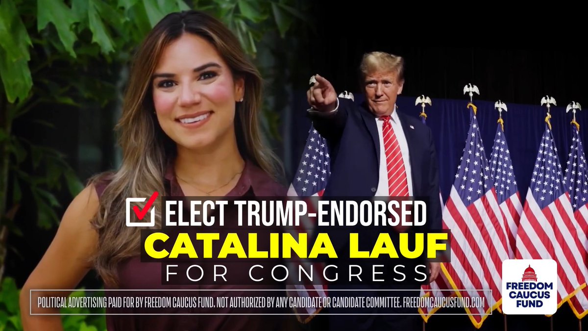 President Trump has given Republican Catalina Lauf his "complete and total" endorsement! Election day is next Tuesday, August 18. Get to the polls and vote for Catalina Lauf!