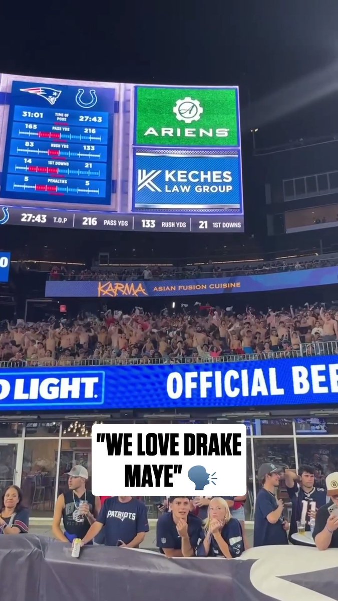 The @patriots fans have lots of love for Drake Maye ❤️
