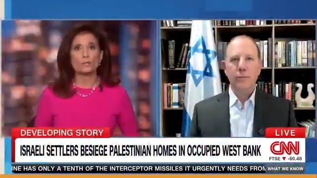 A revealing exchange on CNN: PMO Spokesman Doron Spielman addresses the violence in Judea and Samaria - and then gets a truly bizarre question about Jews praying together. Watch his response.
