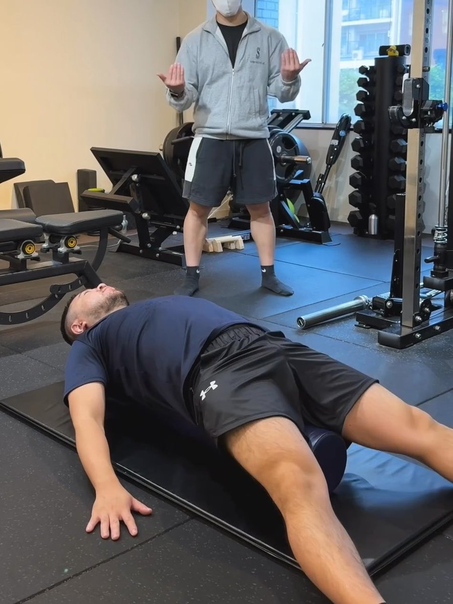 トレーニング前のストレッチ 覚えるために撮った動画(早送り)