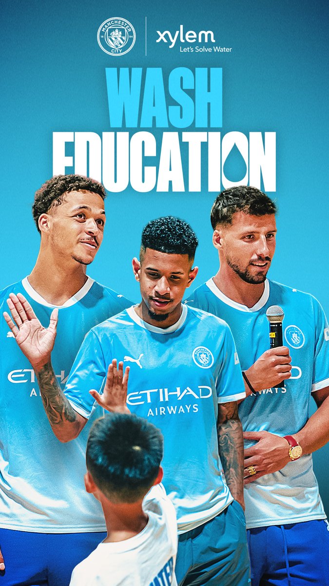 Not your average football session 👀💧 At a special session in Hong Kong, we teamed up with Xylem to surprise guests and young players with a visit from some very special City faces! 🩵