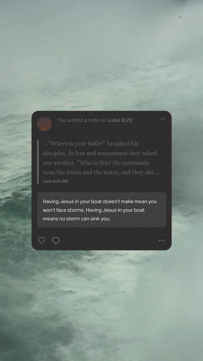 Think about a storm youโve faced recentlyโor maybe, one youโre walking through right now. In Luke 8, when Jesus calms the storm, He reminds us of an important truth: Following Him doesnโt mean you wonโt face storms. Following Him means that He will be with you through them. No matter the challenge, situation, or circumstance, Jesus will always be stronger. And He will always be with you, every step of the way. โ๐๐ฏ ๐ง๐ฆ๐ข๐ณ ๐ข๐ฏ๐ฅ ๐ข๐ฎ๐ข๐ป๐ฆ๐ฎ๐ฆ๐ฏ๐ต ๐ต๐ฉ๐ฆ๐บ ๐ข๐ด๐ฌ๐ฆ๐ฅ ๐ฐ๐ฏ๐ฆ ๐ข๐ฏ๐ฐ๐ต๐ฉ๐ฆ๐ณ, โ๐๐ฉ๐ฐ ๐ช๐ด ๐ต๐ฉ๐ช๐ด? ๐๐ฆ ๐ค๐ฐ๐ฎ๐ฎ๐ข๐ฏ๐ฅ๐ด ๐ฆ๐ท๐ฆ๐ฏ ๐ต๐ฉ๐ฆ ๐ธ๐ช๐ฏ๐ฅ๐ด ๐ข๐ฏ๐ฅ ๐ต๐ฉ๐ฆ ๐ธ๐ข๐ต๐ฆ๐ณ, ๐ข๐ฏ๐ฅ ๐ต๐ฉ๐ฆ๐บ ๐ฐ๐ฃ๐ฆ๐บ ๐ฉ๐ช๐ฎ.โโ โ Luke 8:25b NIV Who needs this truth today?