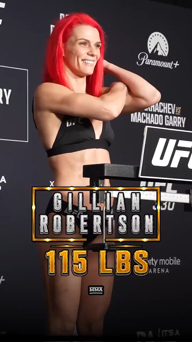 Gillian Robertson makes championship weight for her title fight against Mackenzie Dern at #UFC330 🏆⚖️