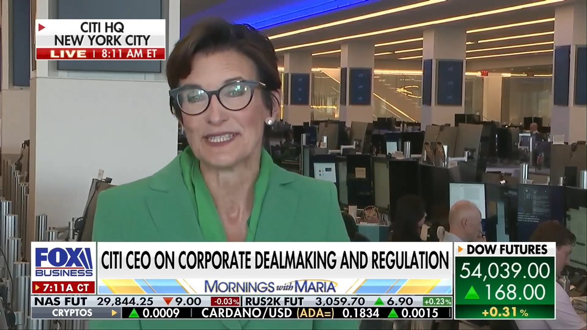 JUST IN: 🇺🇸 Citi CEO Jane Fraser says she wants the CLARITY Act to become law. “We would like to see a good bill go through.” Watch 👇