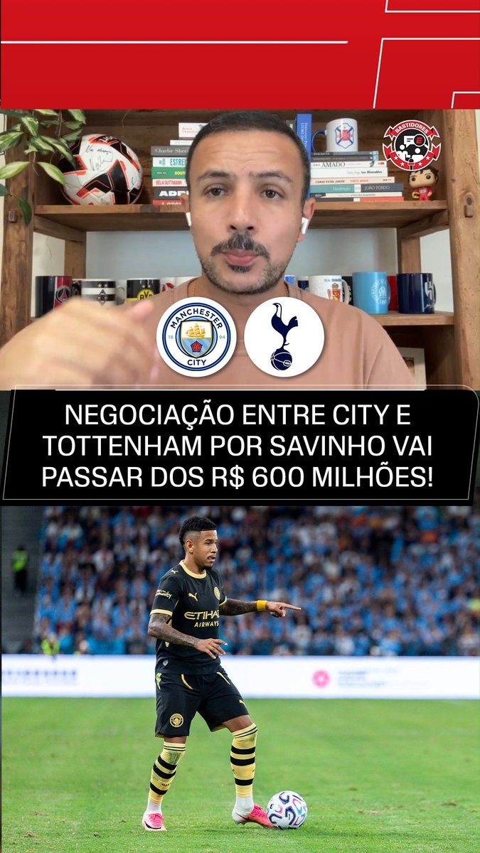 MAIS DE R$ 600 MILHÕES! Bruno Andrade falou sobre as negociações entre Manchester City e Tottenham pelo atacante Savinho e cravou: o brasileiro vai custar 85 milhões de libras no total, mais de R$ 600 milhões! 👉 Saiba TUDO sobre o mercado da bola no Fala a Fonte, ao vivo, de segunda a sexta, no YouTube da ESPN Brasil! #FalaFonte #FutebolNaESPN