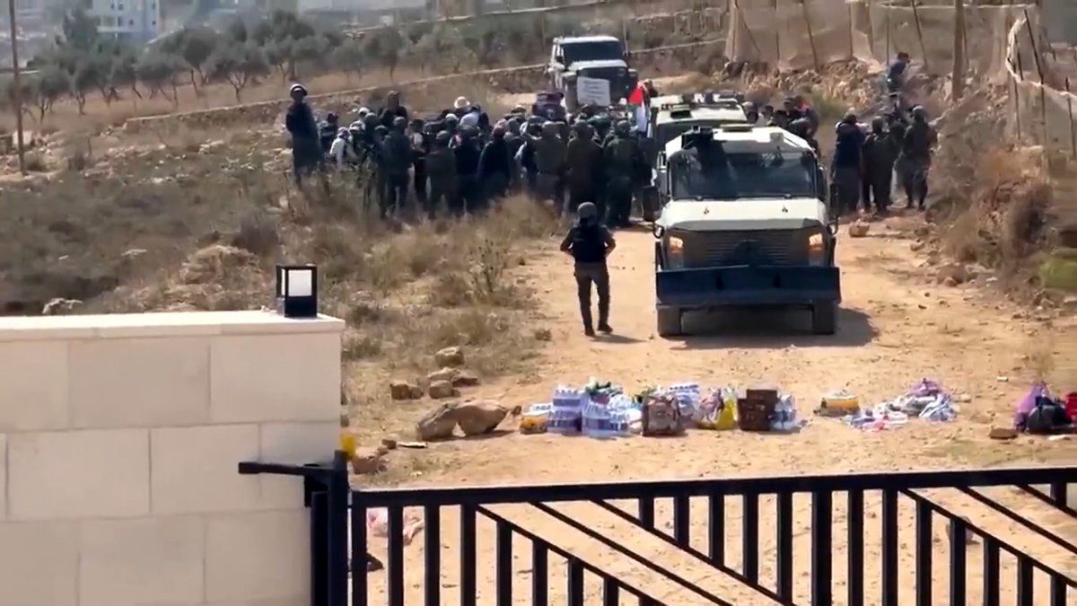 Israeli and foreign activists attempted to deliver food and supplies to Palestinian families besieged by Jewish settlers in the occupied West Bank village of Qusra, but were stopped by the Israeli military