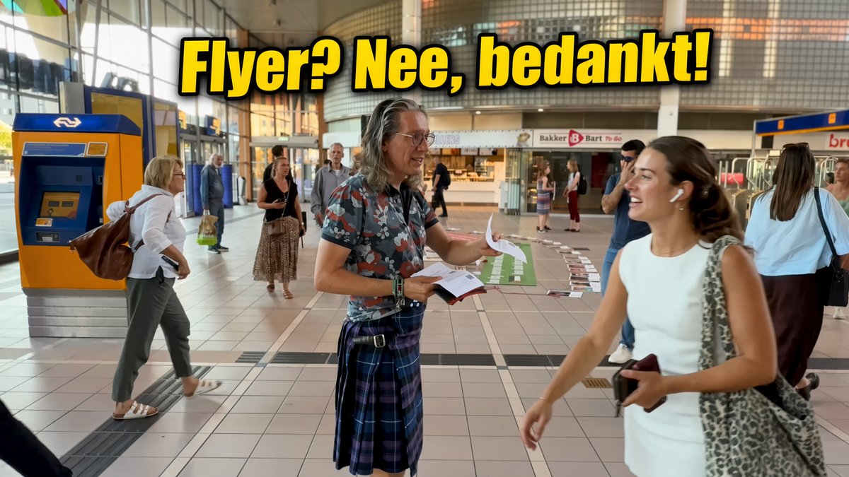 Flyertje aanpakken? Liever niet. De ene na de andere reiziger loopt er met een grote boog omheen of negeert het aanbod volkomen. Als werkelijk níemand je flyer wil hebben, is dat misschien ook een hele duidelijke boodschap?