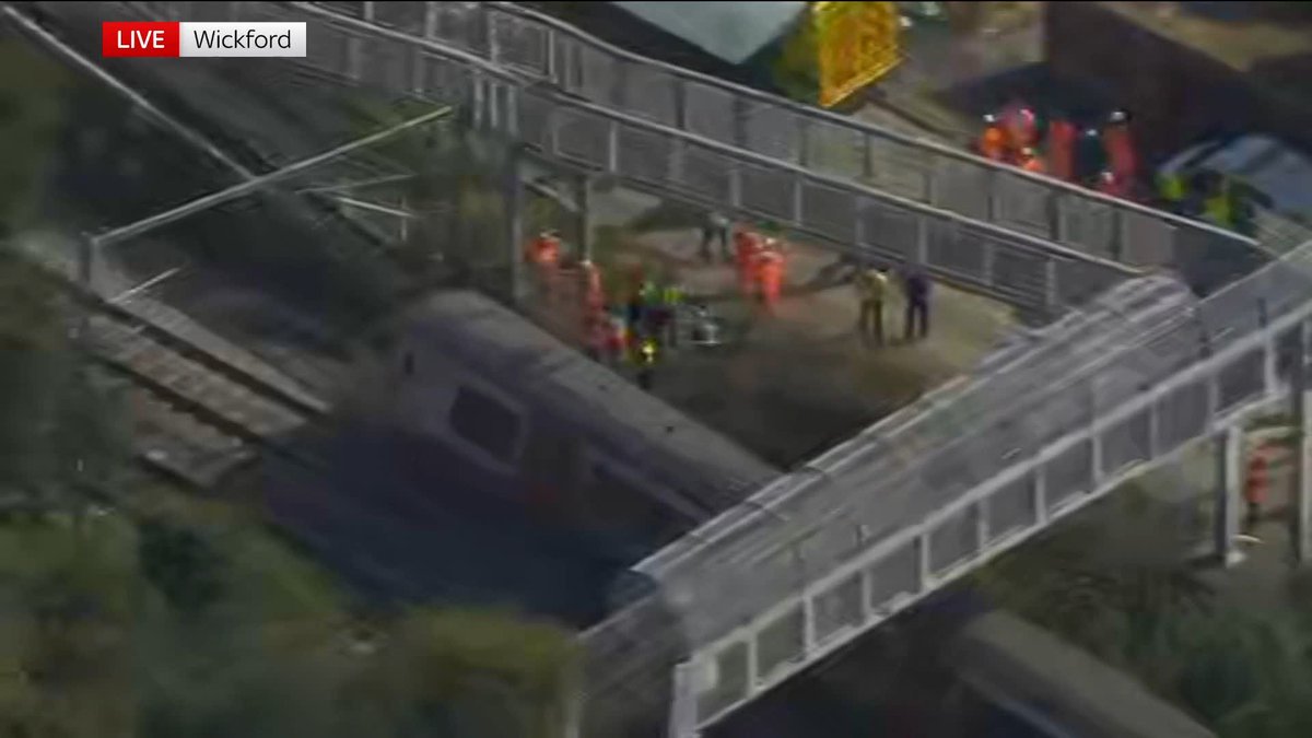 Watch live footage of the train derailment near Wickford in Essex Live updates: 📺 Sky 501, Virgin 602, Freeview 233 and YouTube