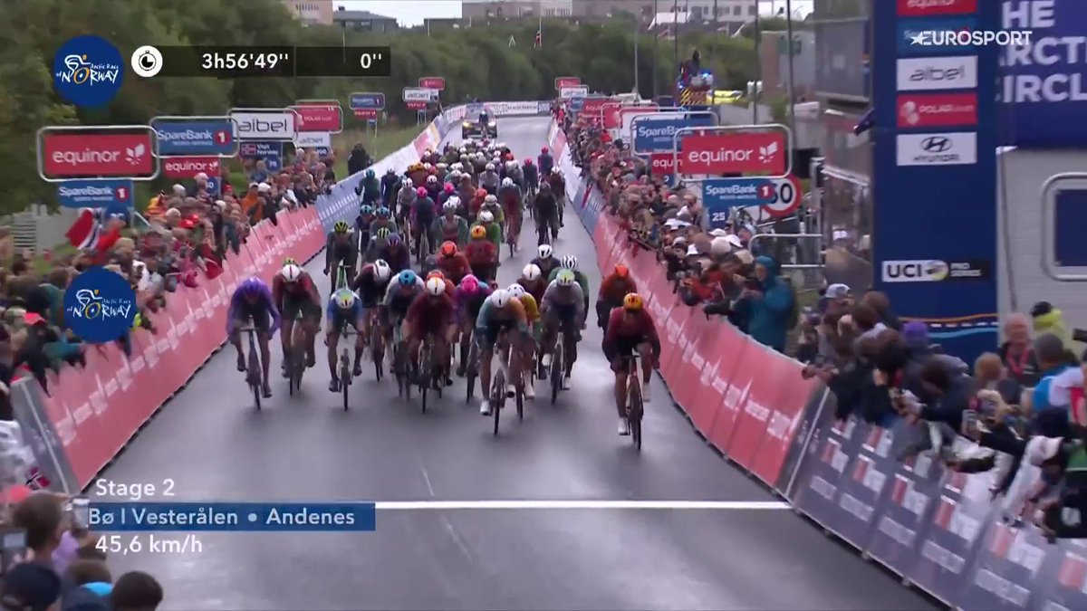 Erlend Blikra (Uno-X Mobility) wins stage 2 of Arctic Race of Norway in Andenes, beating Vernon afer a great leadout by his teammate! 👏🇳🇴 3rd place Giovanni Lonardi takes 3rd place and remains in Yellow. #ArcticRace