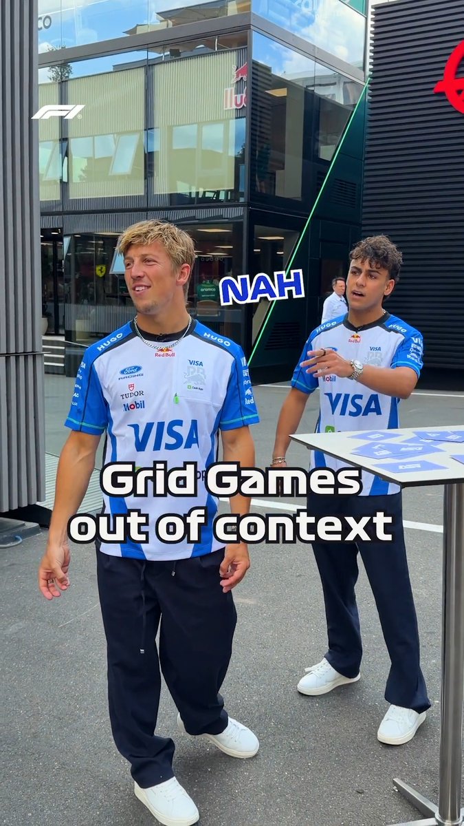 Pure chaos with LawBlad 🤣 Watch the RB boys take on Grid Games challenges now on YouTube! 👀 #F1