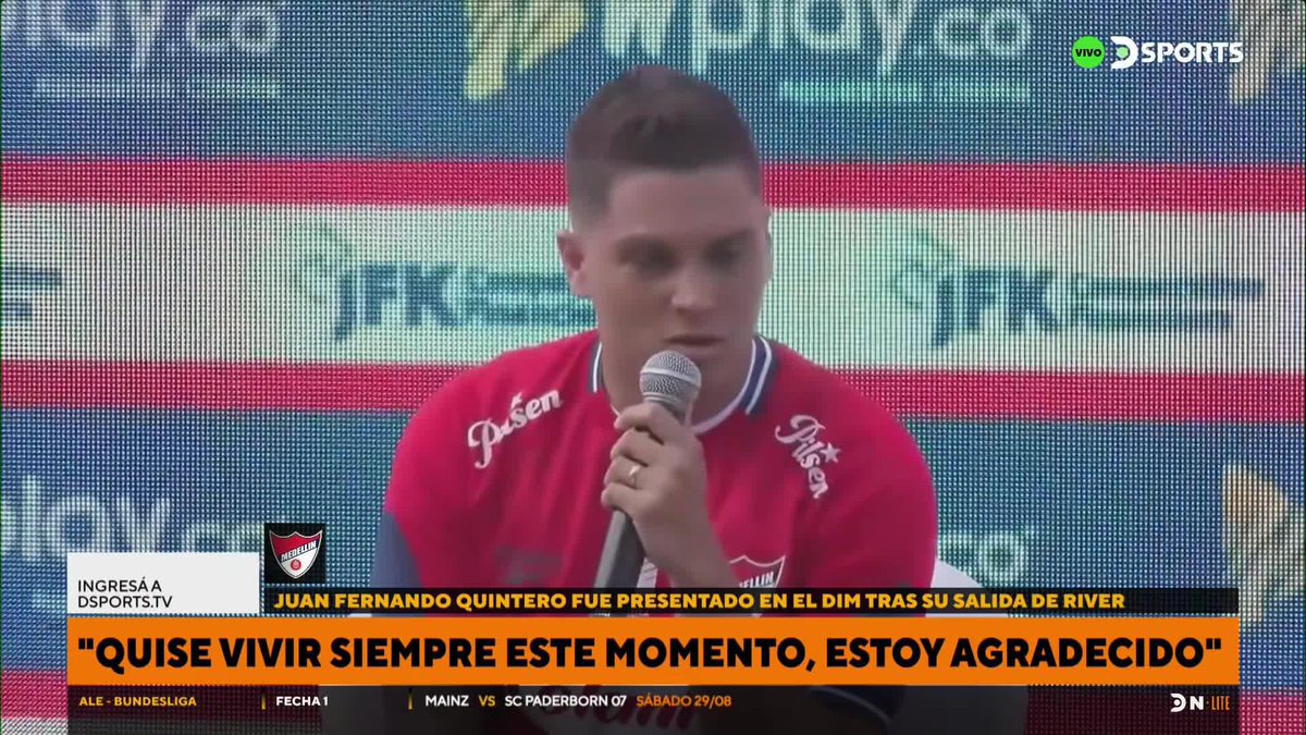 🗣️"No me quiero ir más de acá, es el club que amo, el que quiero, estoy en mi ciudad y con toda mi gente cerca. Está todo dado para que sean más fácil dentro del campo. Es el momento de disfrutar y estar bien, sabemos que el fútbol no es fácil". 🎙️ Juan Fernando Quintero en su presentación en DIM.