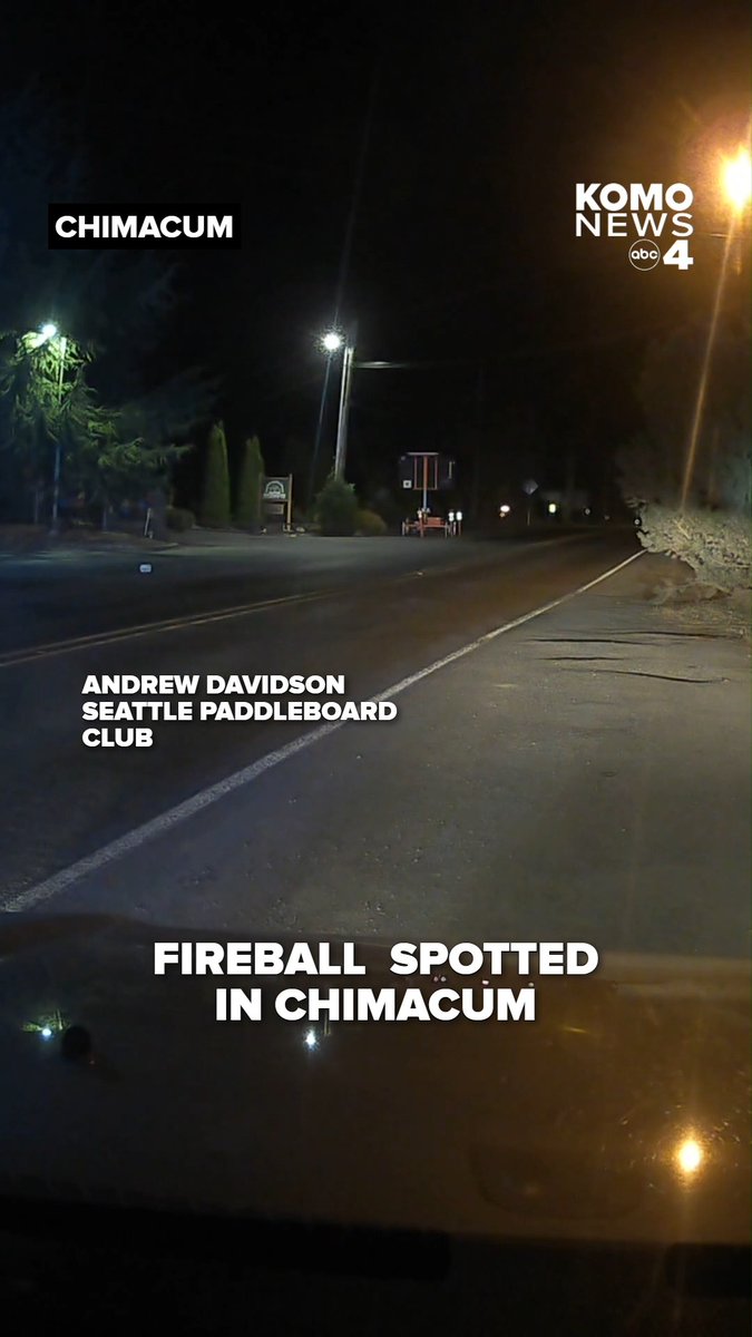 FIREBALL IN THE SKY! Andrew Davidson with the Seattle Paddleboard Club shared this video taken in Chimacum last night. Did you see it? If so, let us know WHERE in the comments.