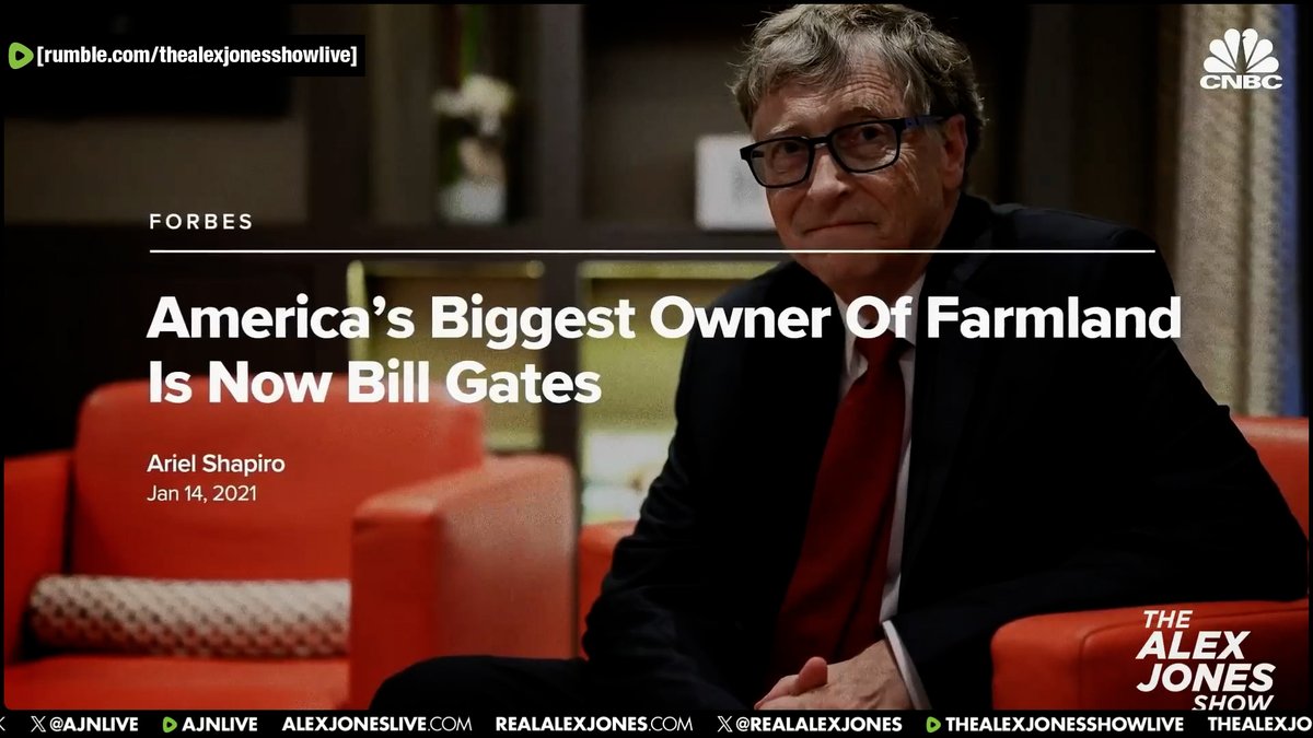 🚨Emergency Warning Issued To The American People Nationwide! Bill Gates Is Taking Over America's Farmland While At The Same Time Causing A National AI-Driven Water Shortage That Is Meant To Trigger Long-Term Famine & His Ultimate Goal Of Depopulation! 🔴WATCH/SHARE ALEX JONES LIVE NOW: