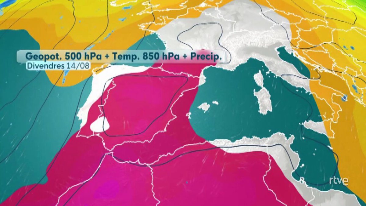 ATMOSFERA DINÀMICA I CANVIANT ⛈️Dissabte: Calor i humitat superficial, mar càlid i solc fred en altura: fortes tempestes i treva de calor 🌀Diumenge: DANA al SW injectarà una nova calorada dimarts-dimecres. 🤞Esperança: Dijous un segon solc fred: més inestabilitat i menys calor.
