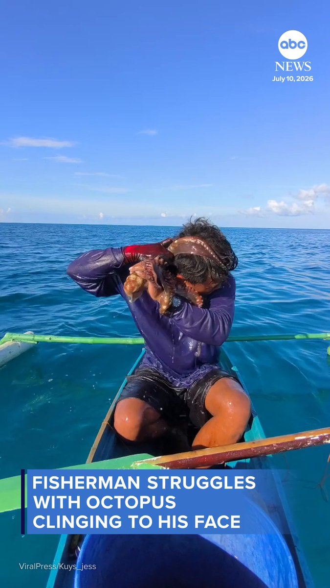 A Filipino fisherman reeled in more than he bargained for, when an octopus attached itself to his face, leaving him battling to free himself of the tentacled troublemaker.