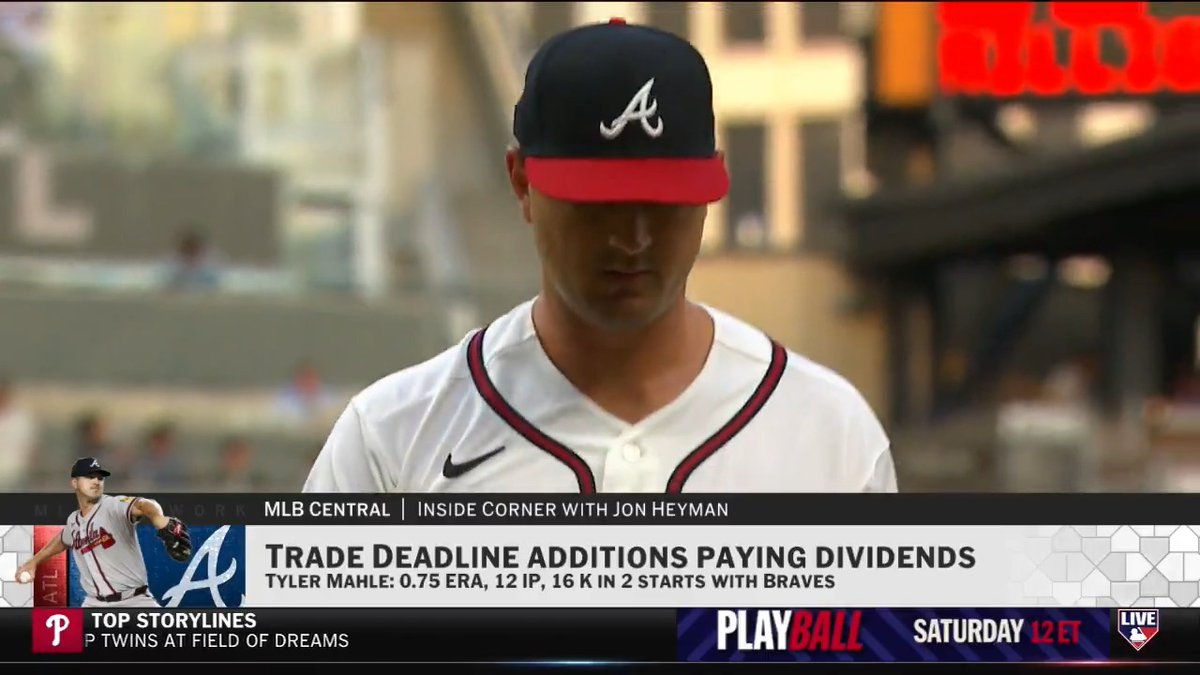 Trade Deadline moves that are already paying dividends: - Tyler Mahle to ATL - José Soriano to TOR - Dustin May to MIL - Tyler Wells & Liam Hicks to TB #MLBCentral | Jon Heyman