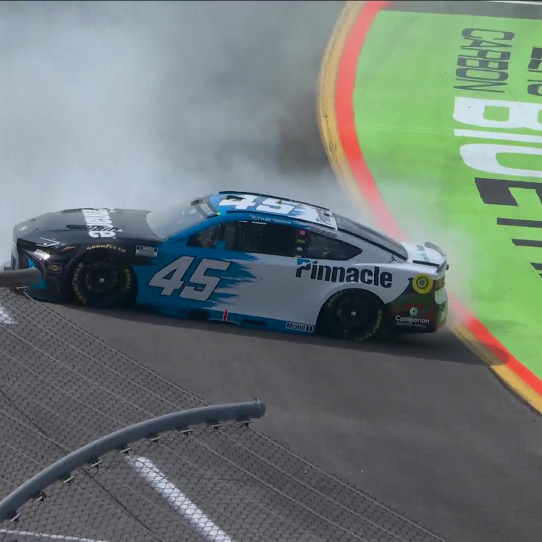 Trouble for Tyler Reddick in Turn 4.
