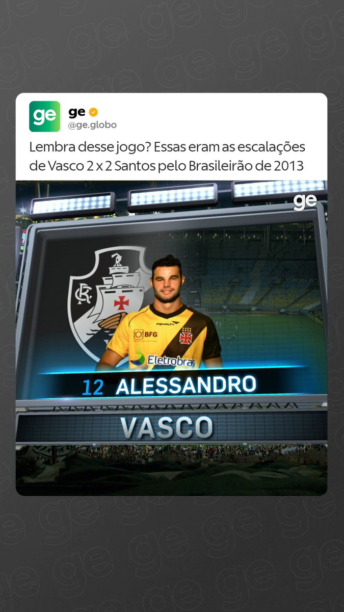 Você lembra de todos os jogadores de Vasco x Santos pelo Brasileirão de 2013? 👀 As equipes se enfrentam neste domingo, em São Januário, pela 23ª rodada. #futebol #vasco #santos #brasileirão #ge