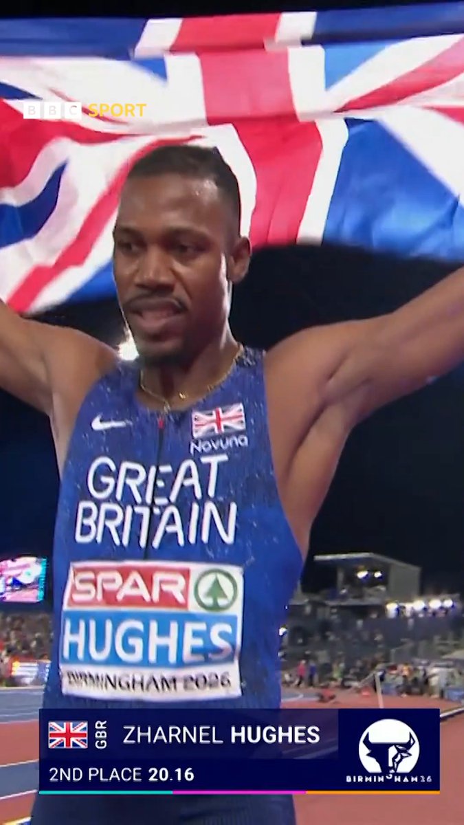 It’s silver for Zharnel Hughes in the 200m 🥈 Germany’s Owen Ansah takes gold 🥇