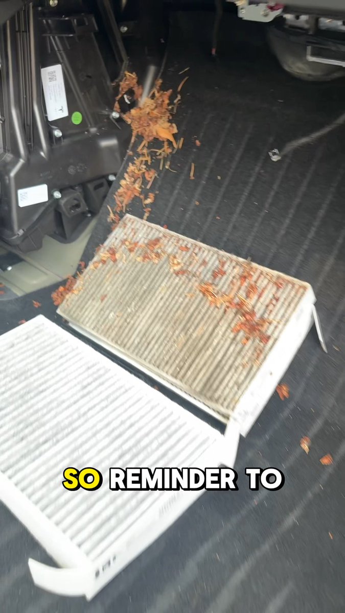 PSA change your air filters in your Tesla more than once every two years 💀 Tutorial coming soon