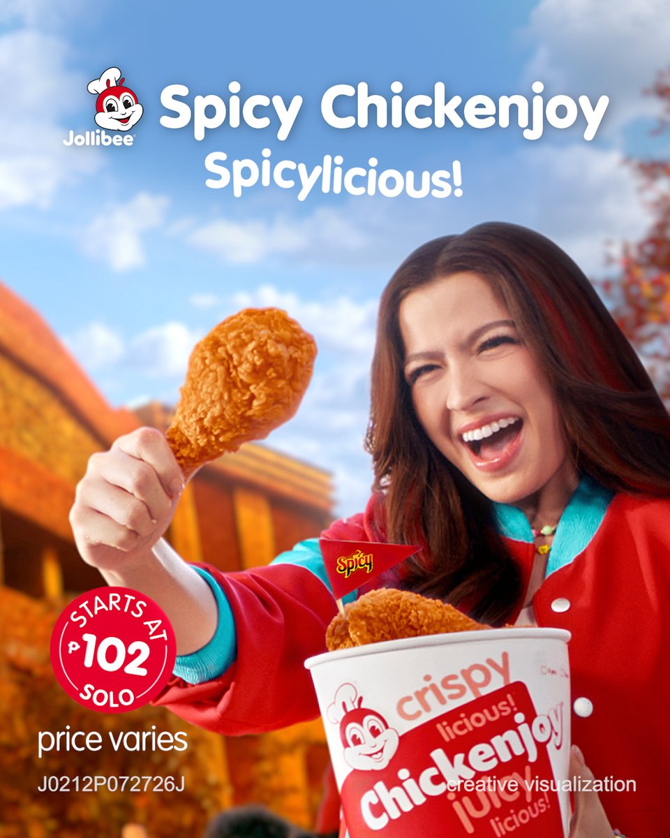 Jollibee Spicy Chickenjoy. Spicylicious! It’s spicy na, delicious pa! Taste it now! 🌶️🍗 ASC J0212P072726J